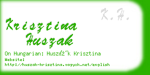 krisztina huszak business card